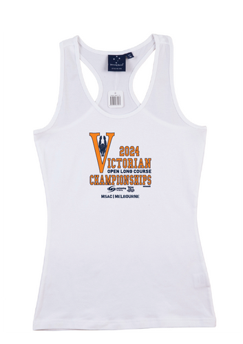 2024 Victorian Open Long Course Championships tank womens/teens - White