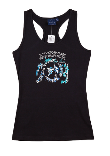 2024 Victorian Age Diving Championships T-back tank kids/womens - Black