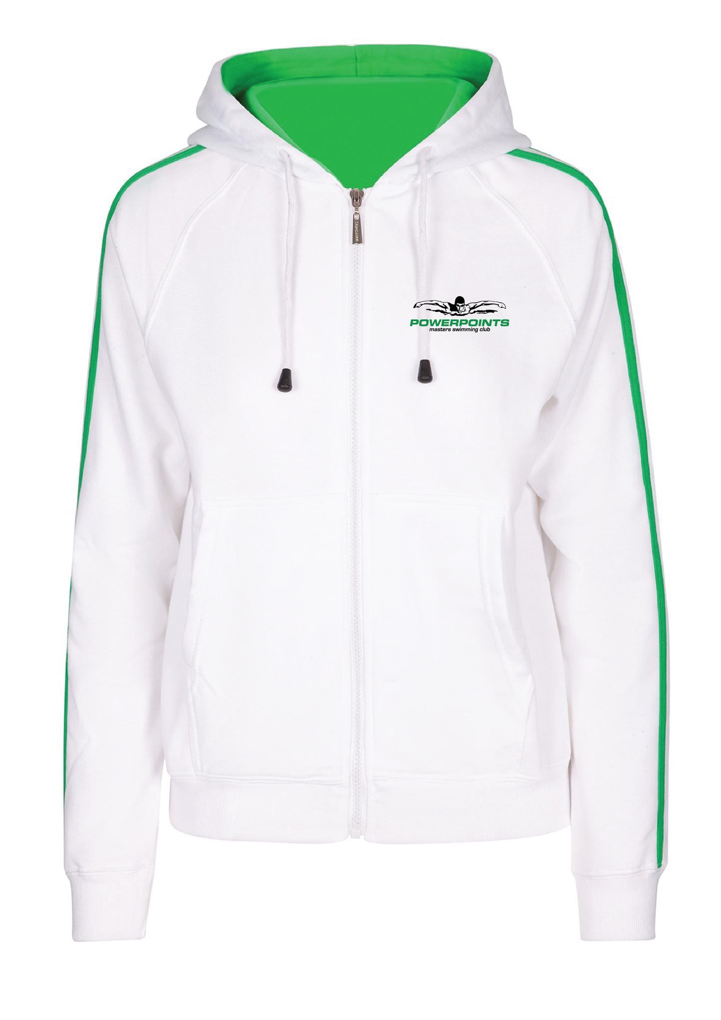 Powerpoints zip thru hoodie - White Unisex