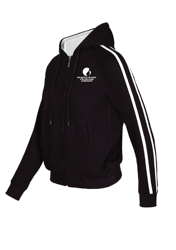 2025 Victorian OPEN LC  Championships Stripe Sleeve Fleece Jacket BLACK/WHITE