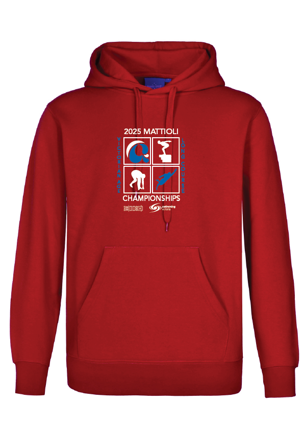 2025 VICTORIAN AGE LONG COURSE CHAMPIONSHIP HOODIE - RED (AVAILABLE ONLINE ORDER ONLY)