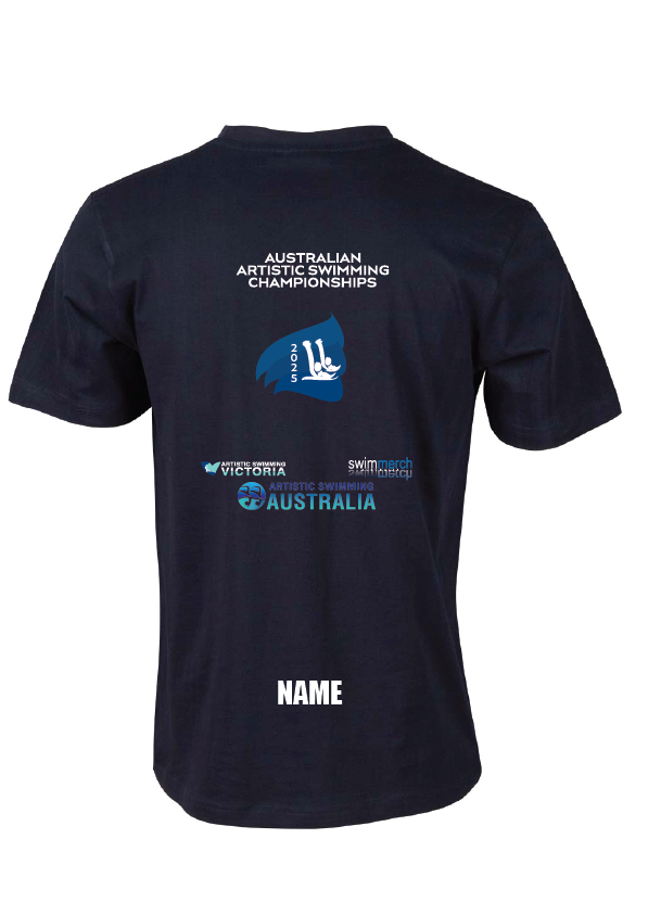 2025 AUSTRALIAN ARTISTIC SWIMMING CHAMPIONSHIP SHORT SLEEVE TEE - NAVY