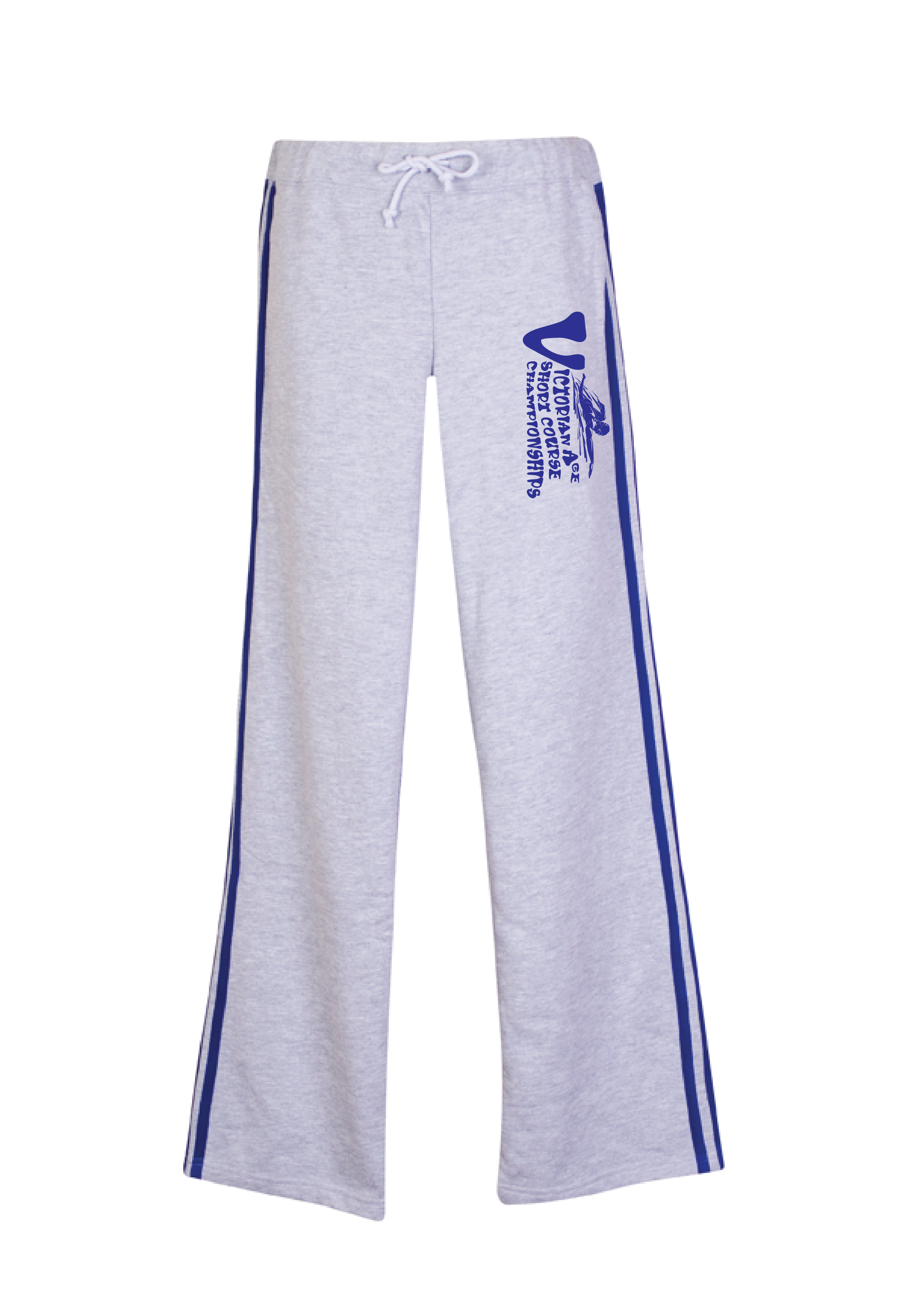 2025 VICTORIAN AGE SC CHAMPIONSHIPS SIDE STRIPE TRACKPANT - GREY MARLE/ROYAL BLUE WOMENS