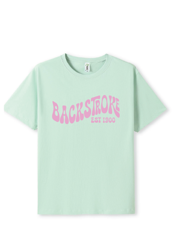NEW PUFF PRINT STROKE TEES - MINT/PINK
