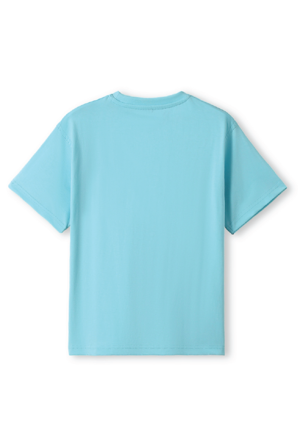 NEW PUFF PRINT STROKE TEES - AQUA/PINK
