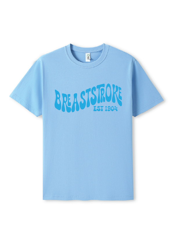 NEW PUFF PRINT STROKE TEES - BLUE/BLUE