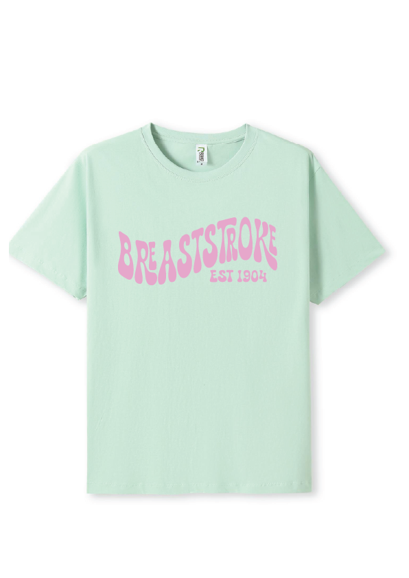 NEW PUFF PRINT STROKE TEES - MINT/PINK