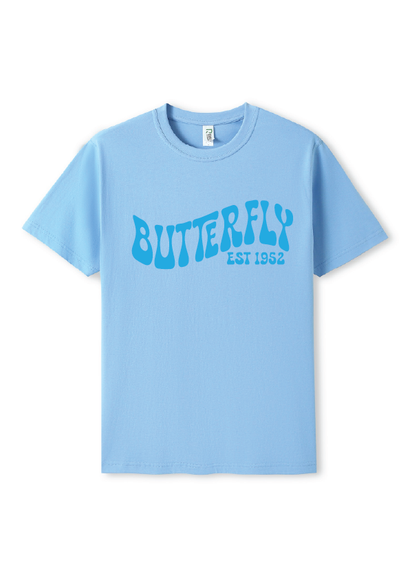 NEW PUFF PRINT STROKE TEES - BLUE/BLUE