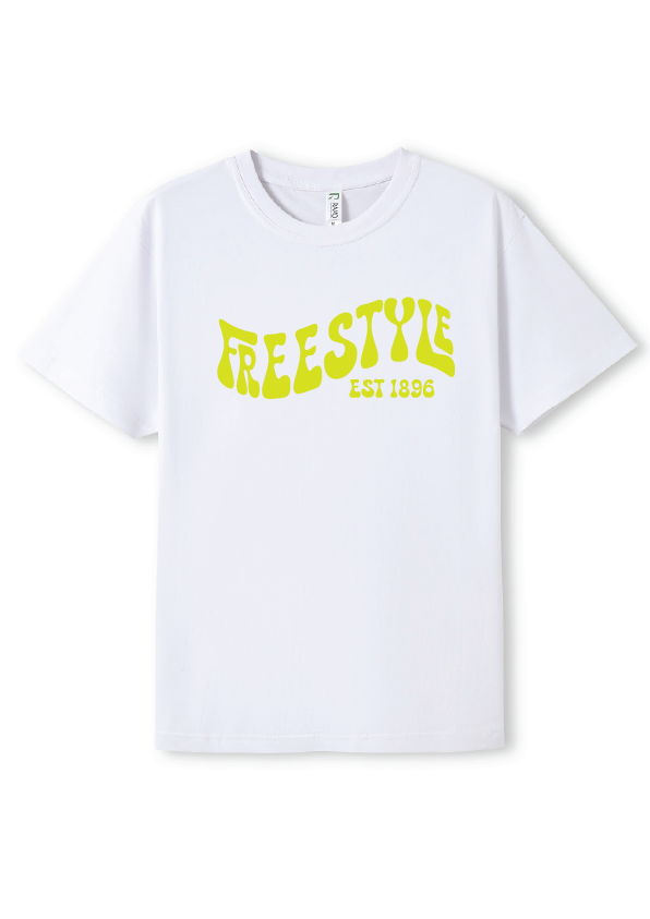 NEW PUFF PRINT STROKE TEES - WHITE/CITRUS