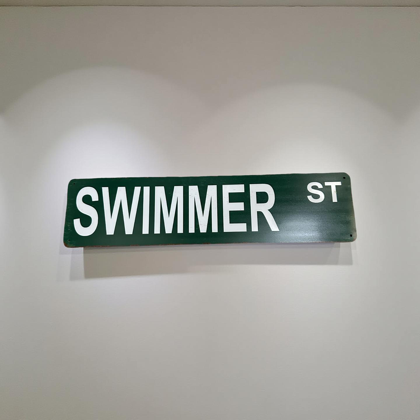 STREET SIGN - SWIMMER ST - GREEN/WHITE
