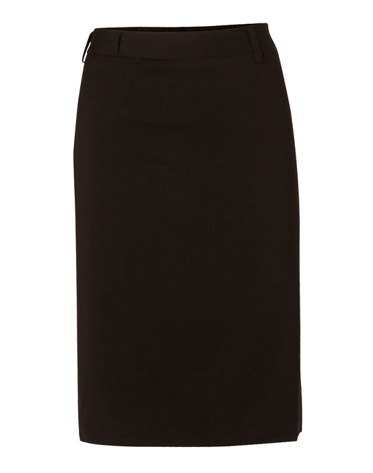 Women's Poly/Viscose stretch lined skirt- Black
