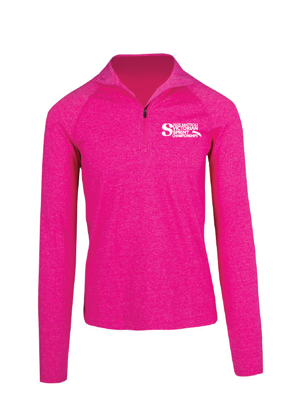 NEW ITEM 2025 VICTORIAN SPRINT CHAMPIONSHIP LONG SLEEVE 1/4 ZIP TOP - MAGENTA