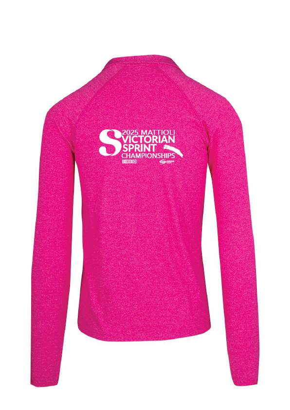 NEW ITEM 2025 VICTORIAN SPRINT CHAMPIONSHIP LONG SLEEVE 1/4 ZIP TOP - MAGENTA