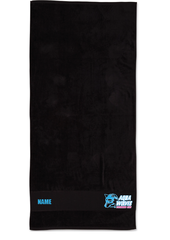 AQUA WOLVES SWIM CLUB TOWEL - Black