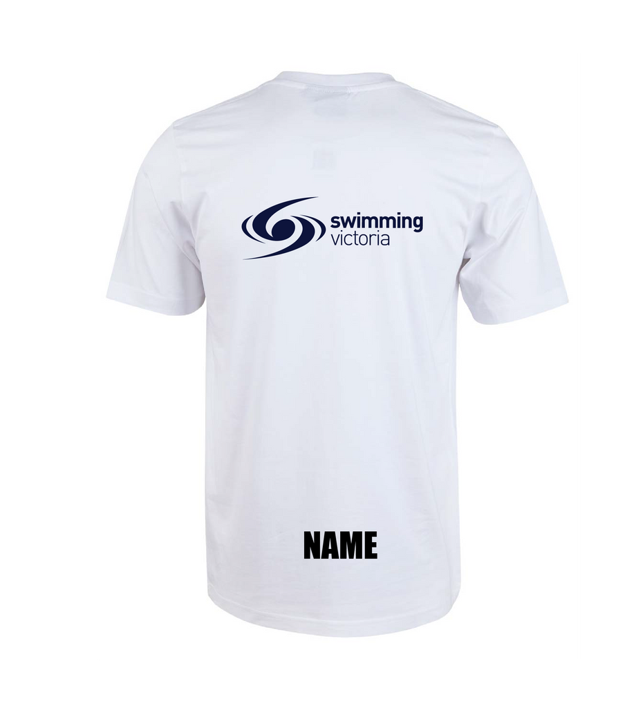 2023 Victorian relay competition Tee White swimmerch