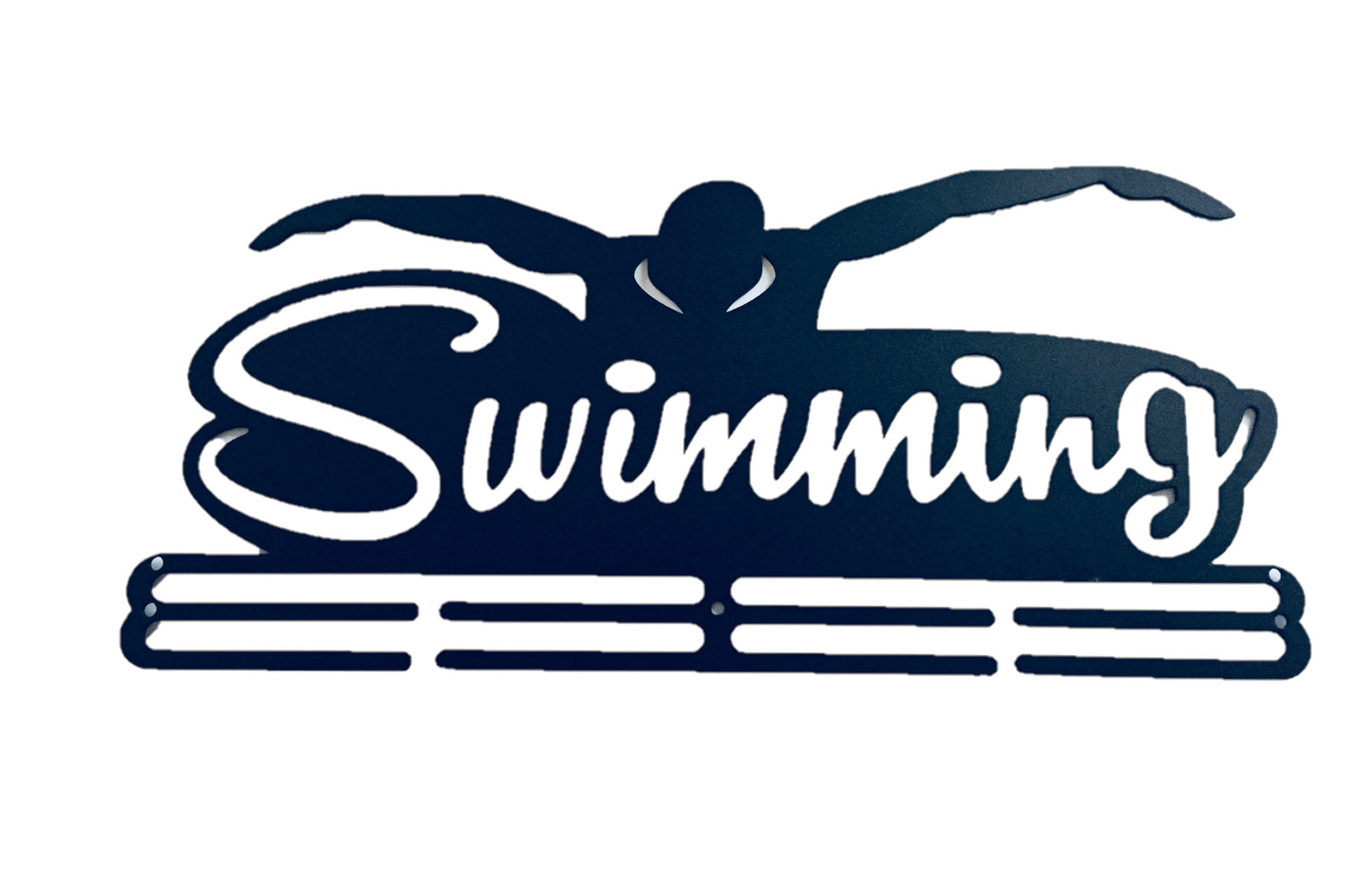 Black Iron Medal Display Hanger - Flyer SWIMMING