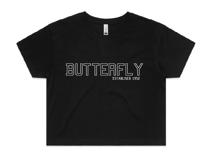 Sleepwear Crop Tee - "Butterfly " Est 1952