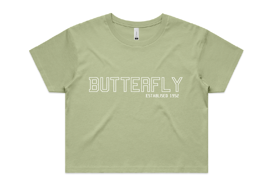 Sleepwear Crop Tee - "Butterfly " Est 1952