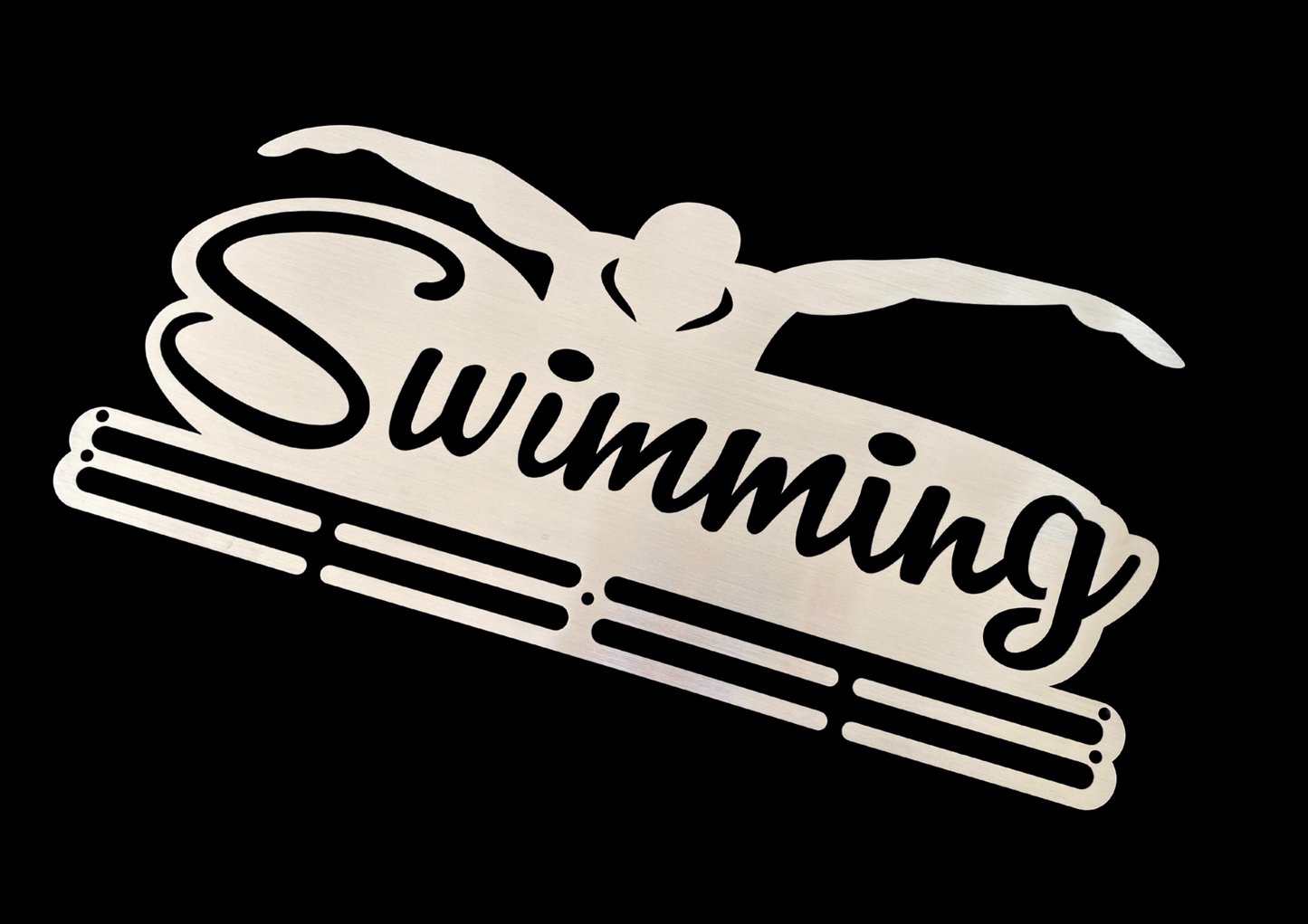 Stainless Steel Medal Display Hanger - Flyer SWIMMING