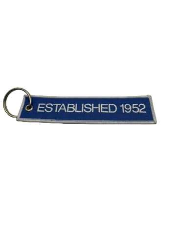 Keychain embroidered - Butterfly Est 1952 - Purple