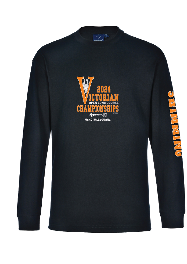 2024 Victorian Open Long Course Championships Long Sleeve Tee - Navy