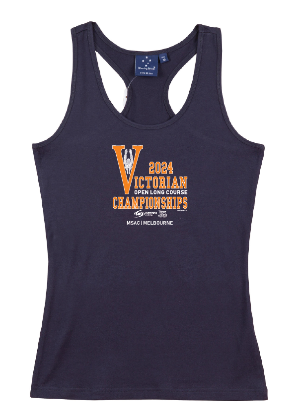 2024 Victorian Open Long Course Championships tank womens/teens - Navy