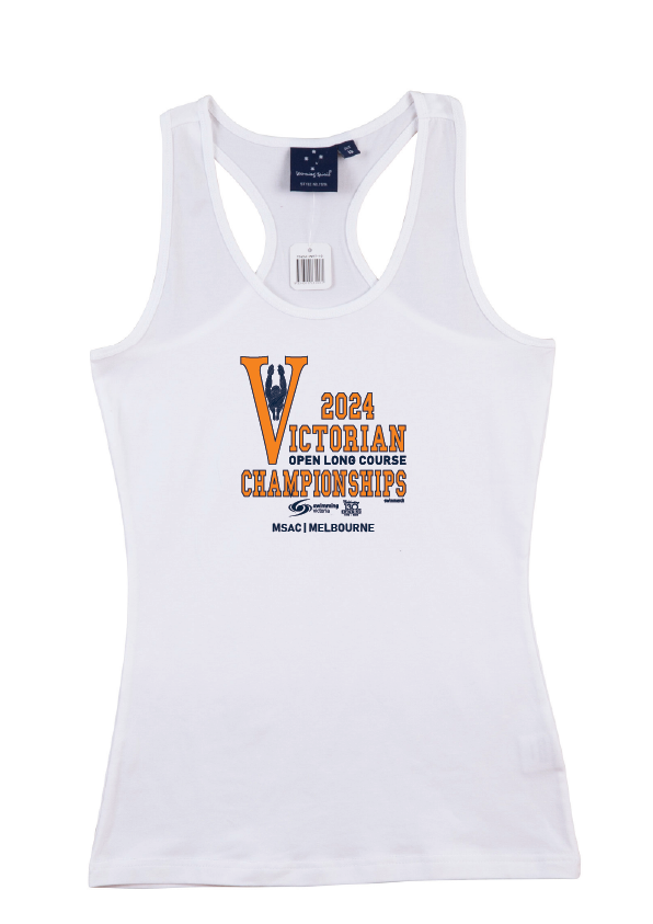 2024 Victorian Open Long Course Championships tank womens/teens - White