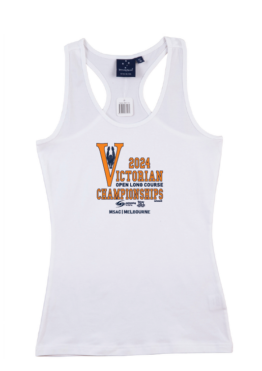 2024 Victorian Open Long Course Championships tank womens/teens - White