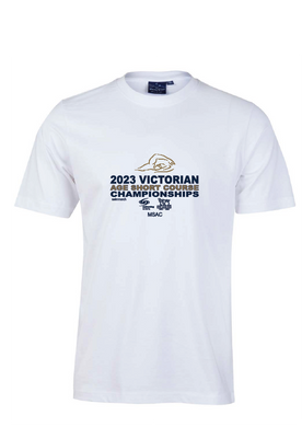 2023 Victorian Age Short Course Championships Tee - White , M , L & XL ONLY