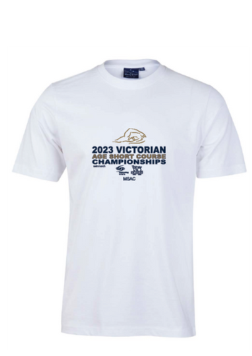 2023 Victorian Age Short Course Championships Tee - White , M , L & XL ONLY