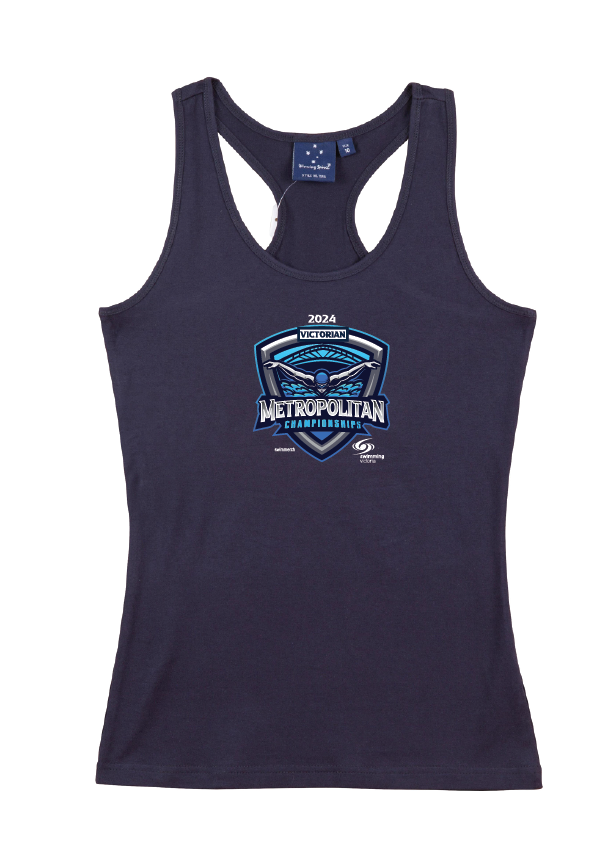 2024 Victorian Metropolitan Long Course Championships tank womens/teens - Navy
