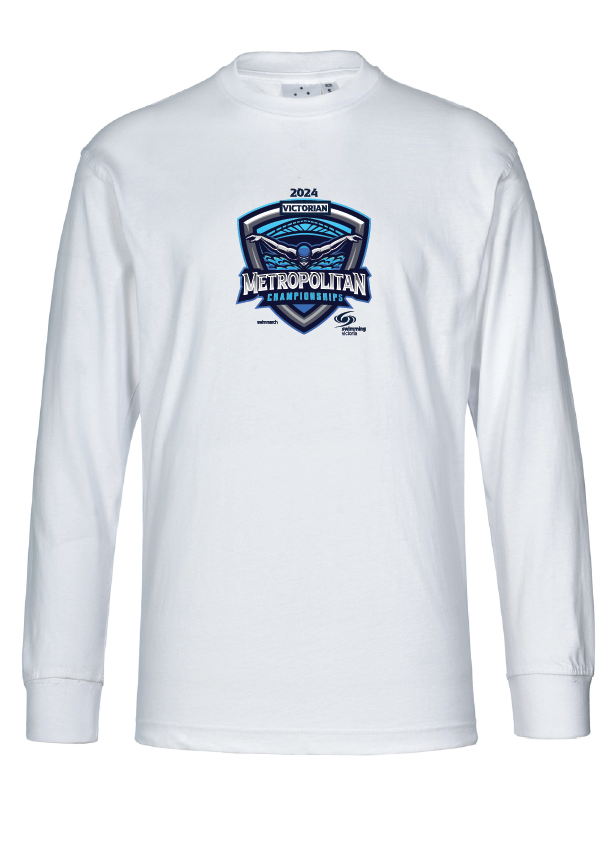 2024 Victorian Metropolitan Long Course Championships Long Sleeve Tee - White