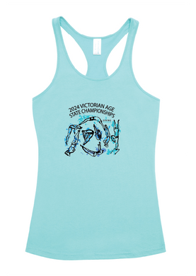 2024 Victorian Age Diving Championships T-back tank kids/womens - AQUA