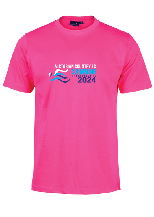 2024 Victorian Country LC Championships Tee - Hot Pink