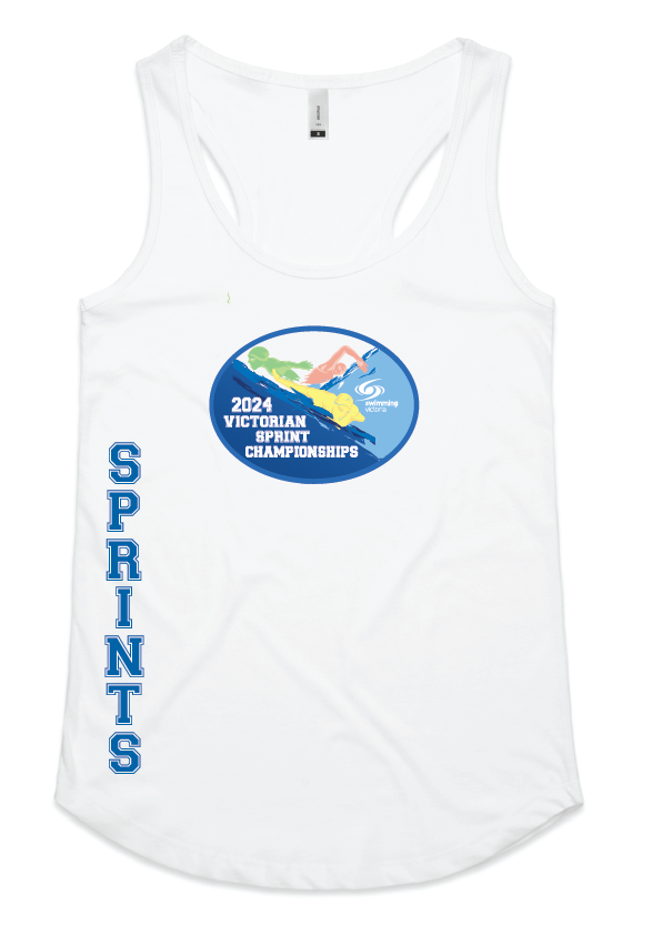 2024 Victorian  Sprint Championships women's tank - White