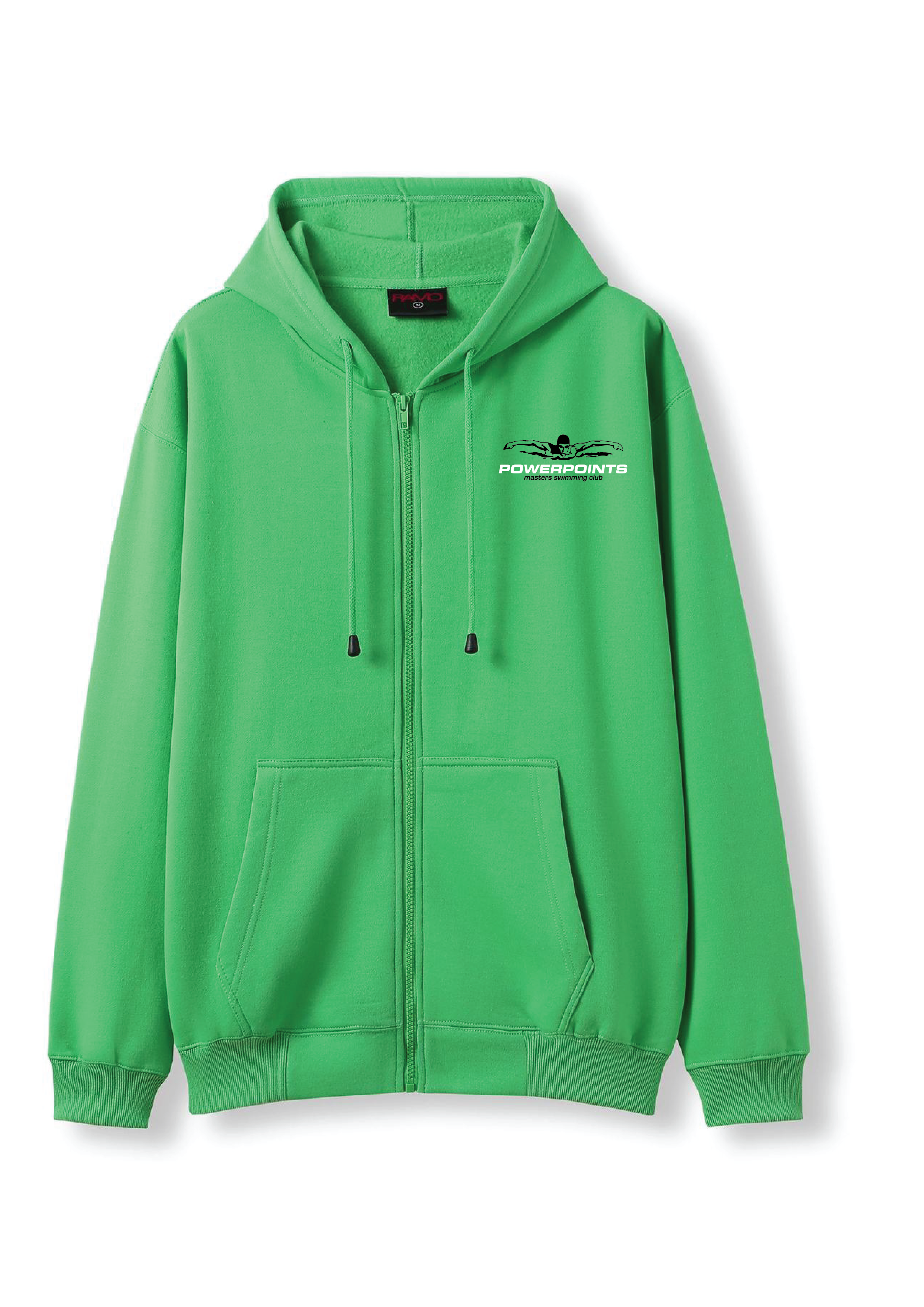 Powerpoints zip thru hoodie - Green Unisex