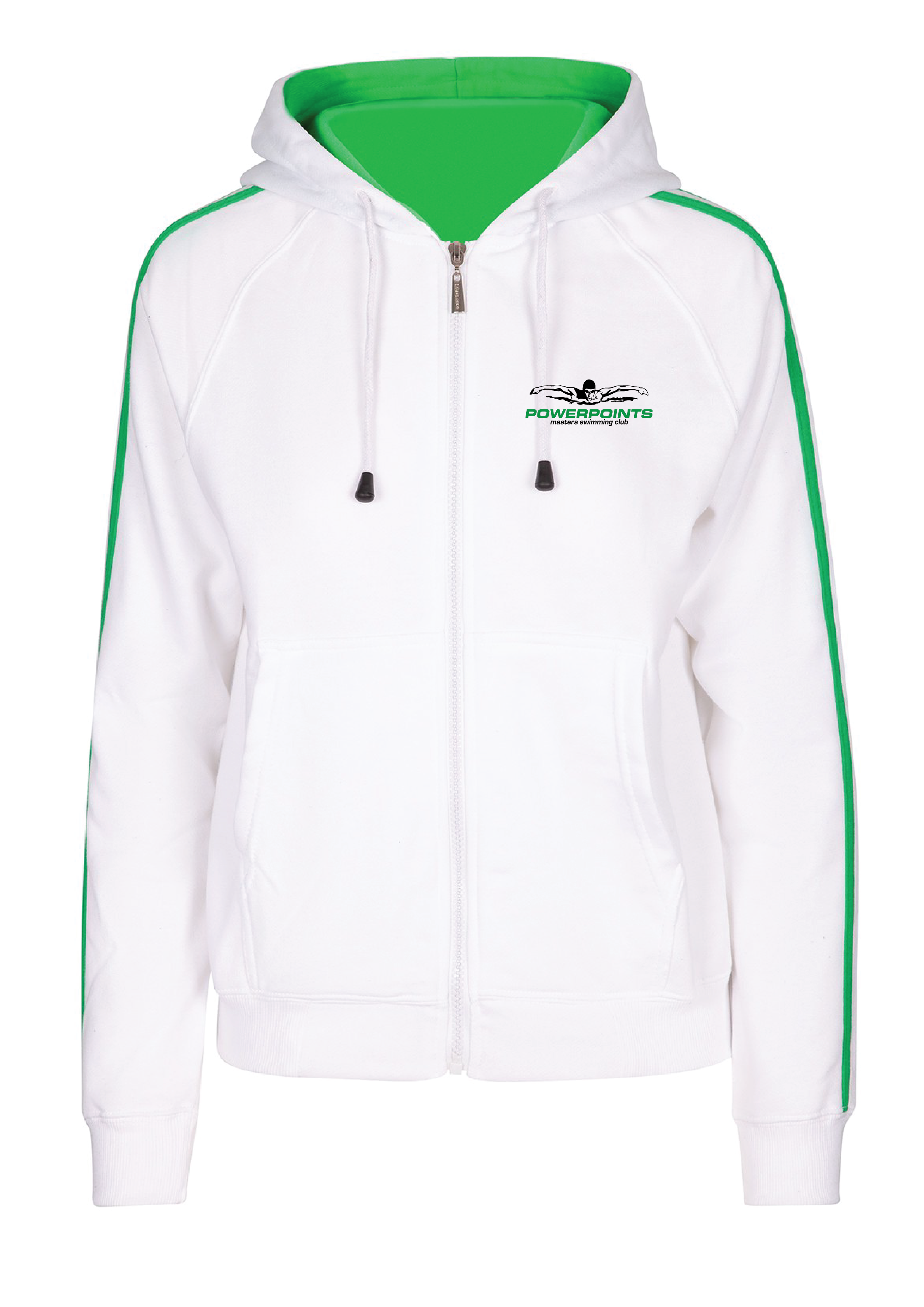 Powerpoints zip thru hoodie - White Unisex