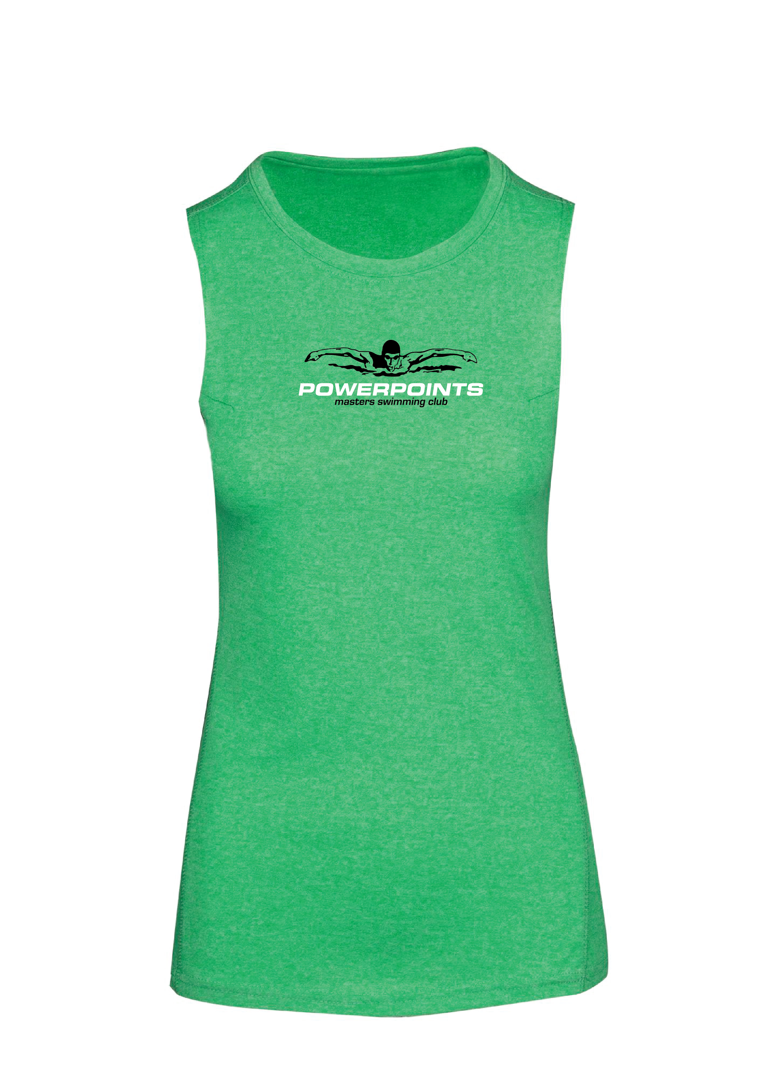 Powerpoints Sleeveless Tee - Green Marle - Women's
