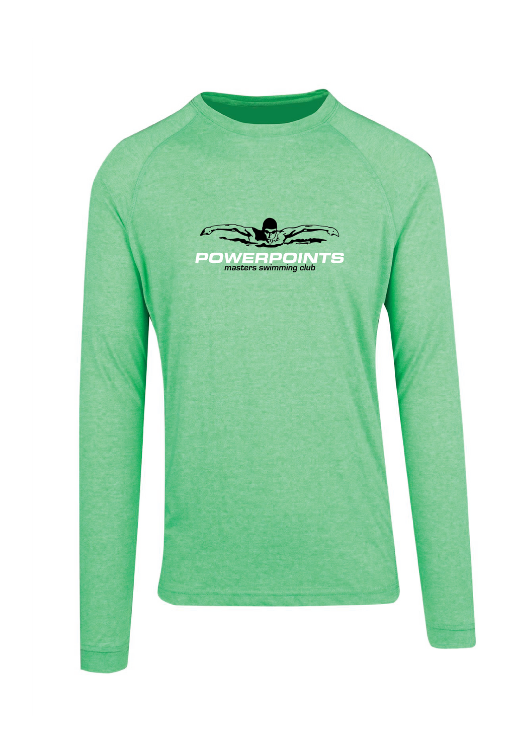 Powerpoints Long Sleeve Tee - Green Marle Unisex