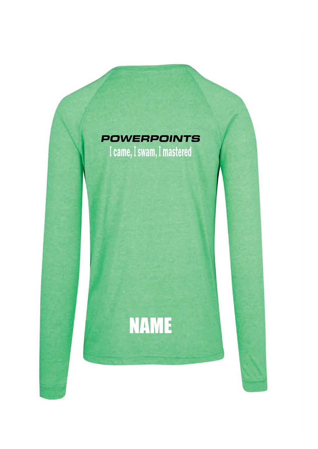Powerpoints Long Sleeve Tee - Green Marle Unisex