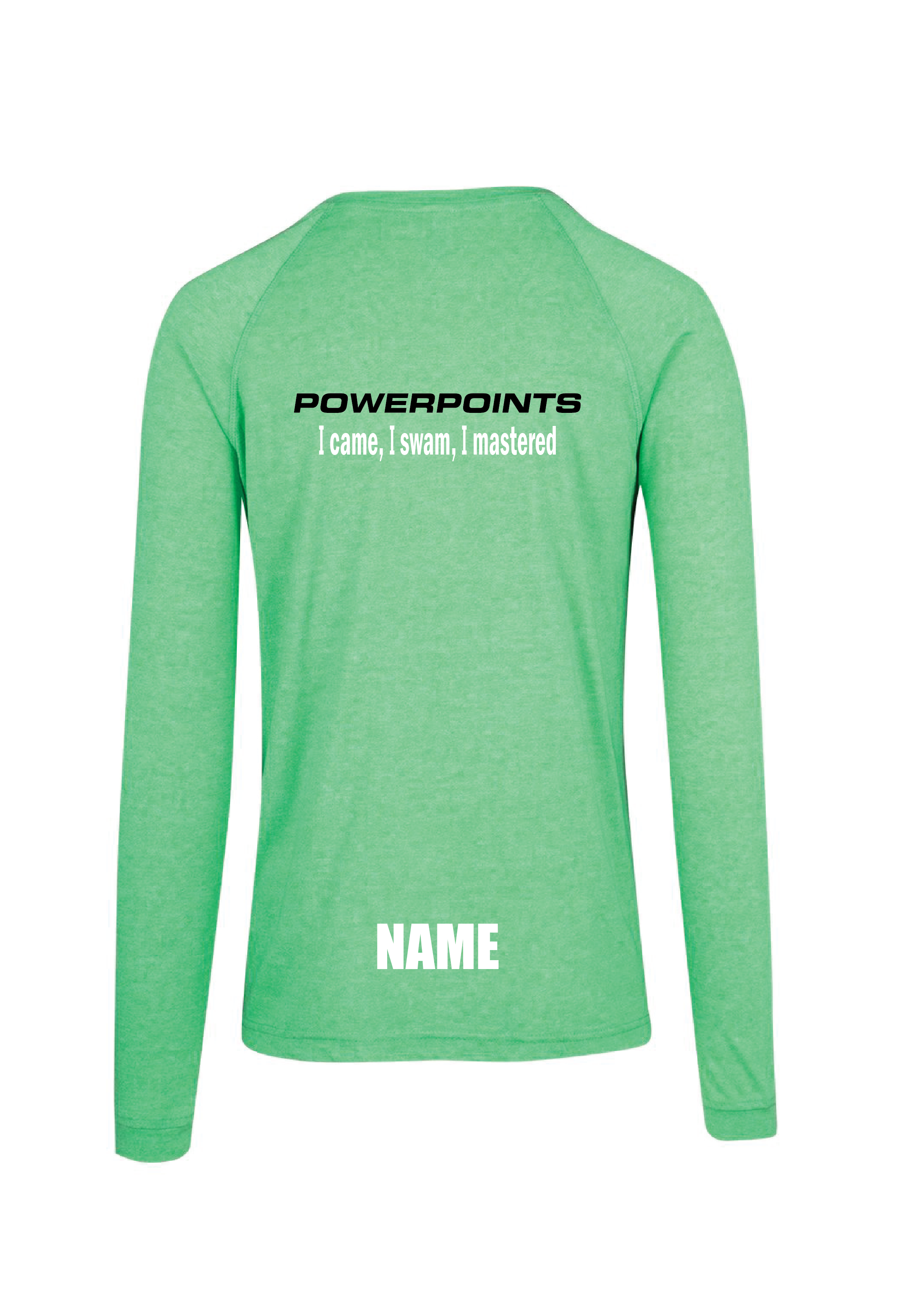 Powerpoints Long Sleeve Tee - Green Marle Unisex