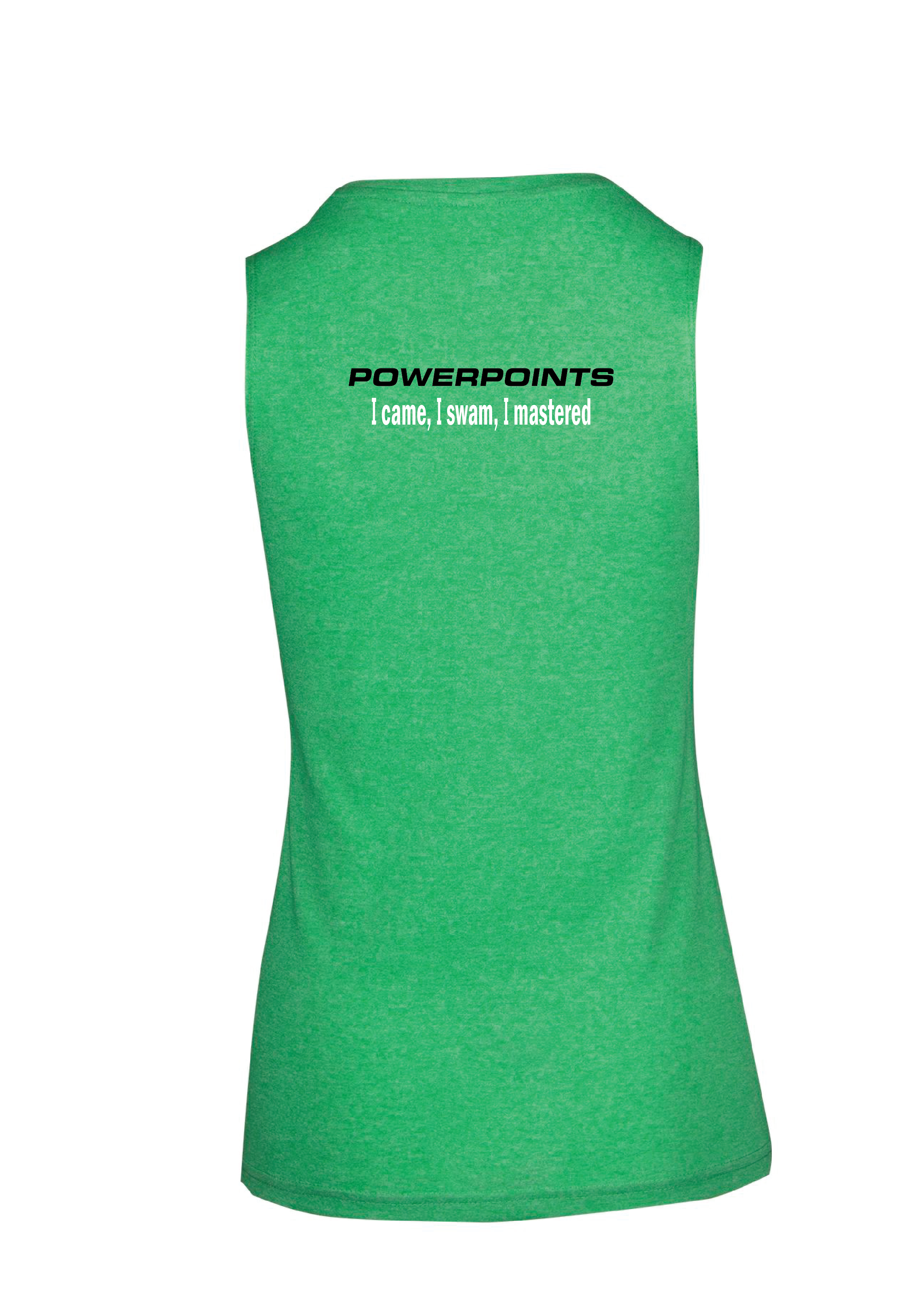 Powerpoints Sleeveless Tee - Green Marle - Women's