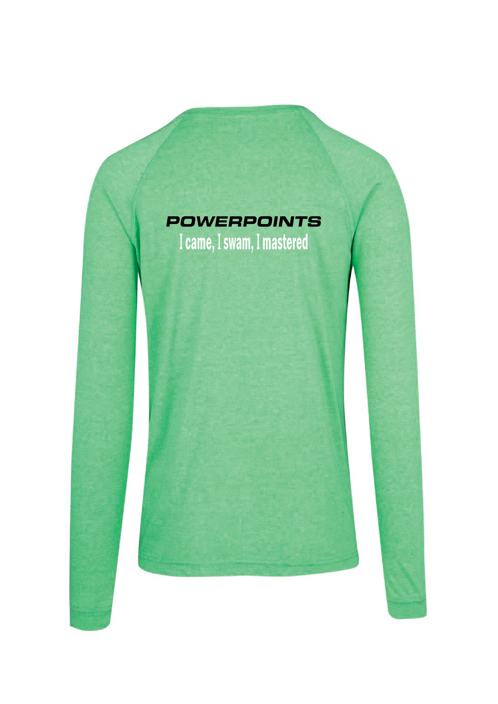 Powerpoints Long Sleeve Tee - Green Marle Unisex