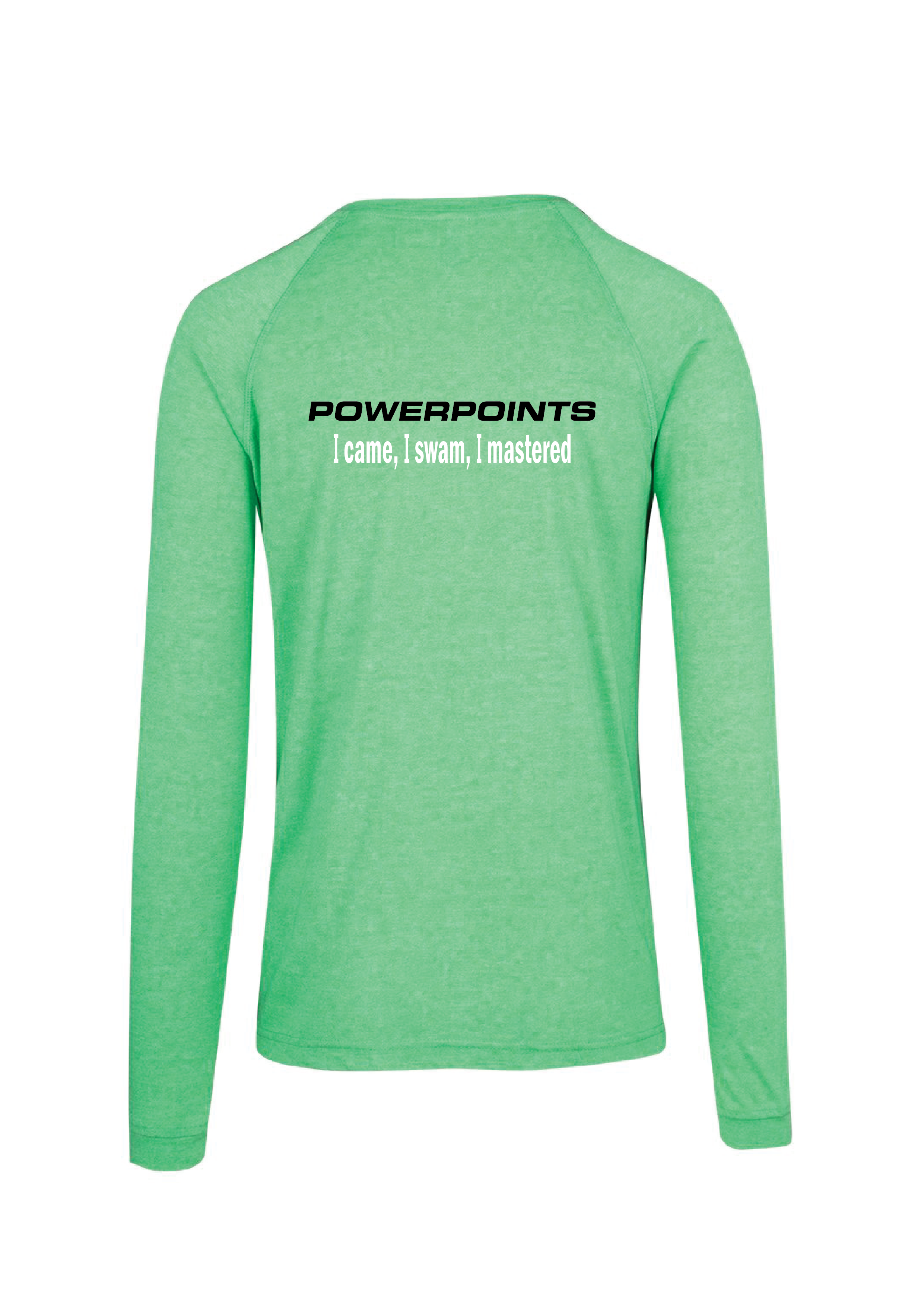 Powerpoints Long Sleeve Tee - Green Marle Unisex