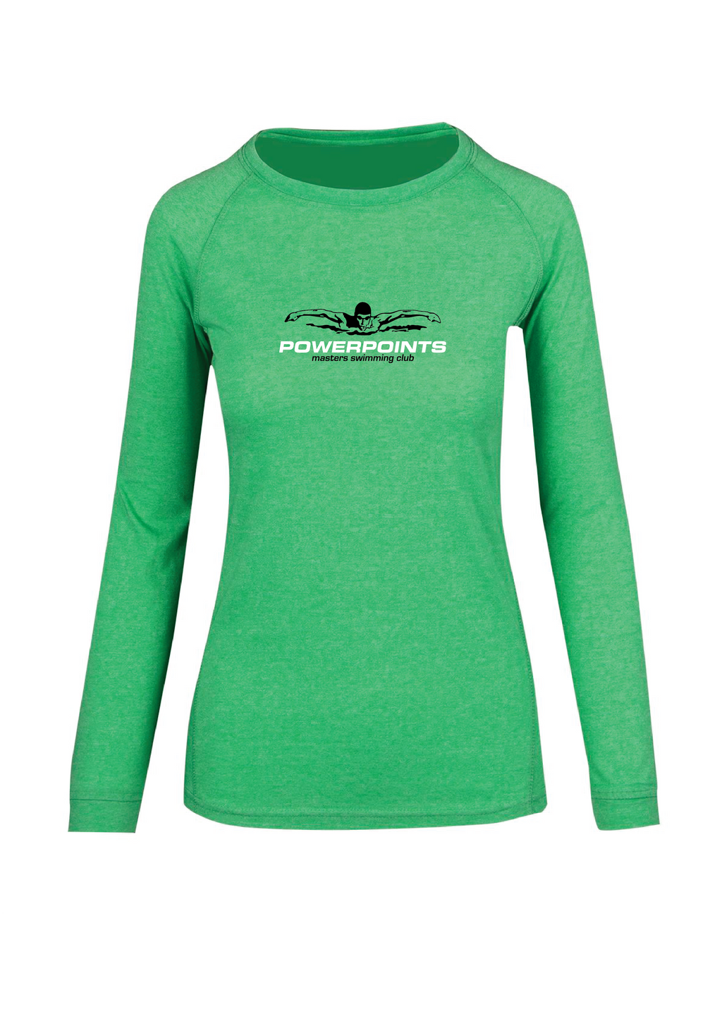 Powerpoints Long Sleeve Tee - Green Marle - Women's