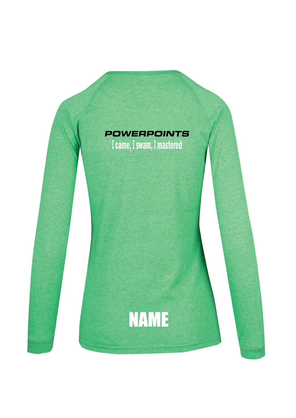 Powerpoints Long Sleeve Tee - Green Marle - Women's