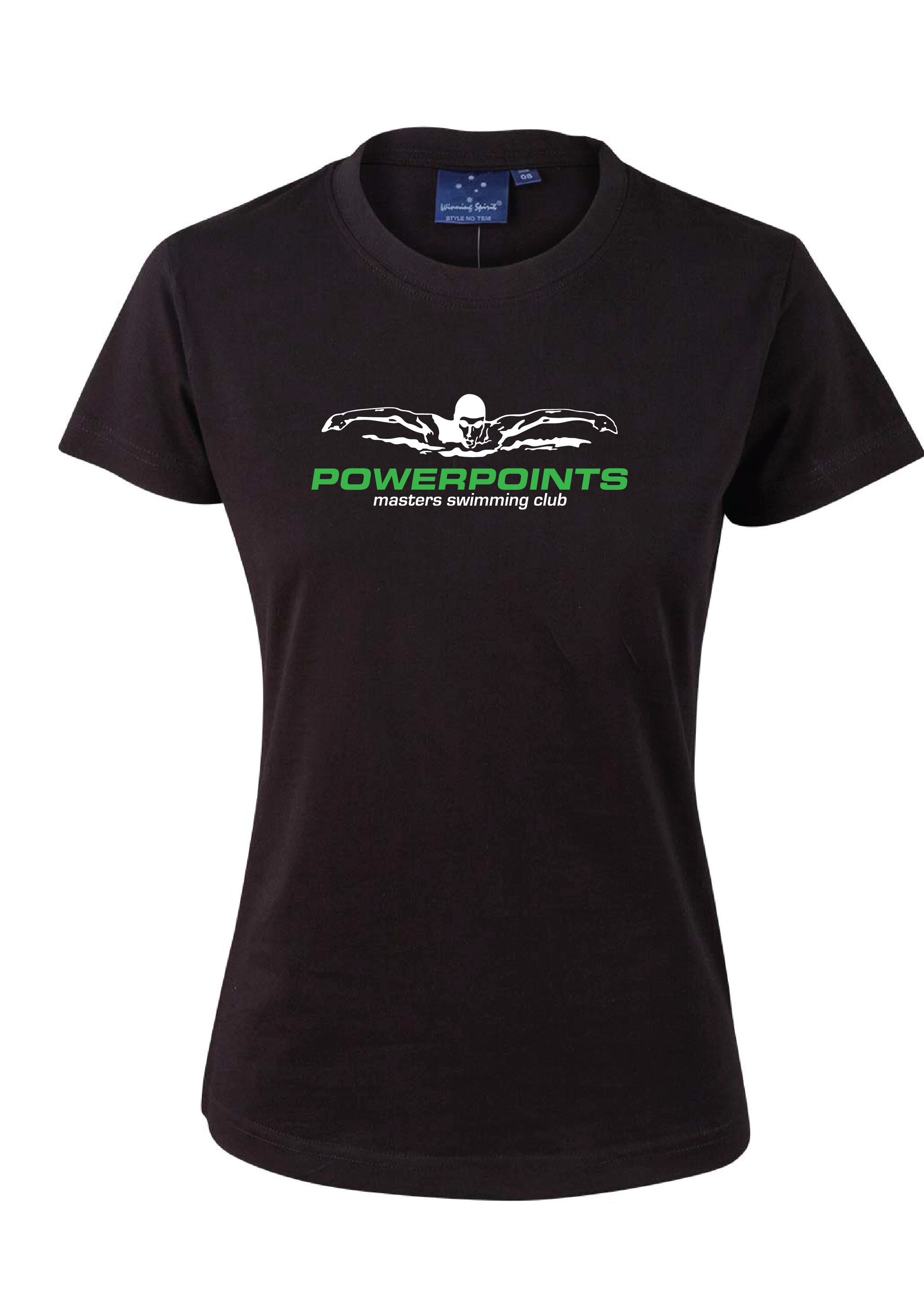 Powerpoints short sleeve tee - Women's- Black