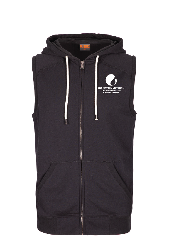 NEW ITEM 2025 VICTORIAN OPEN LC CHAMPIONSHIP SLEEVELESS ZIP THRU HOODIE- BLACK