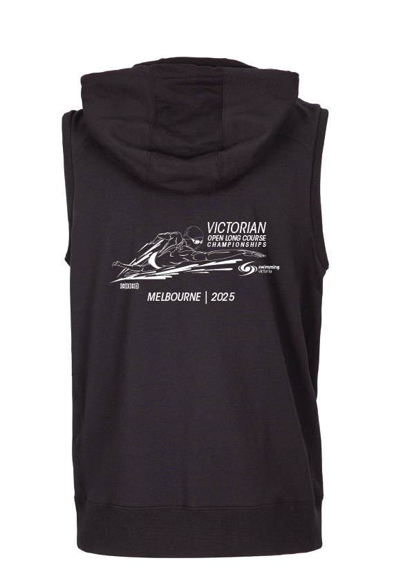 NEW ITEM 2025 VICTORIAN OPEN LC CHAMPIONSHIP SLEEVELESS ZIP THRU HOODIE- BLACK