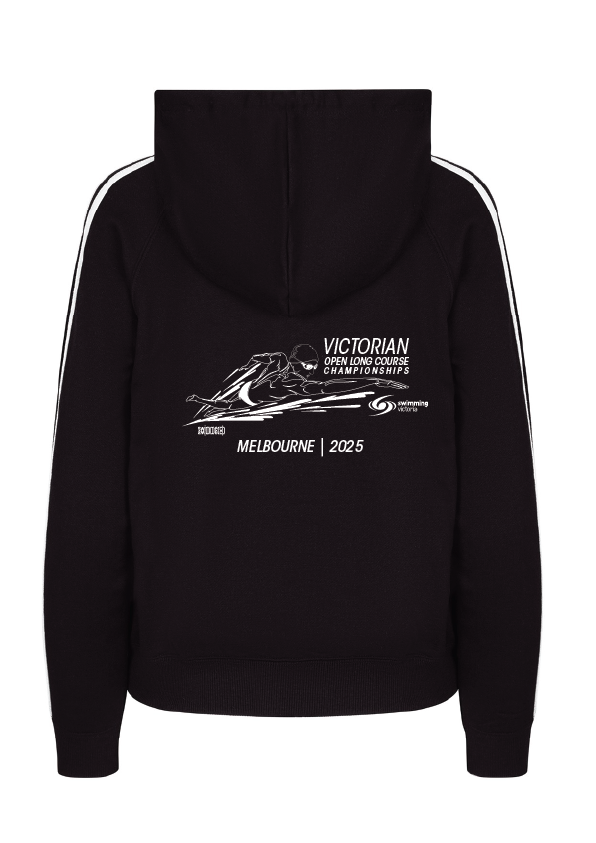 2025 Victorian OPEN LC  Championships Stripe Sleeve Fleece Jacket BLACK/WHITE